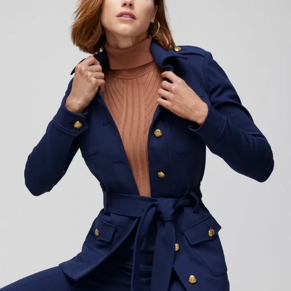 ⭐️NEW⭐️White House Black Market (WHBM) Luxe Stretch Safari Jacket - Picture 2 of 10